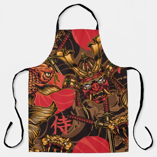 Samurai masker Japans patroon. Schort (Voorkant)