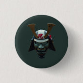 Samurai-masker Ronde Button 3,2 Cm (Voorkant)