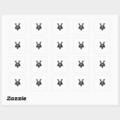 Samurai-masker Vierkante Sticker (Vel)