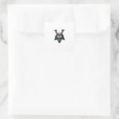 Samurai-masker Vierkante Sticker (Tas)