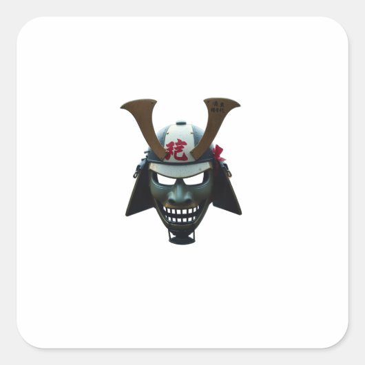 Samurai-masker Vierkante Sticker (Voorkant)