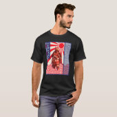 Samurai Master Esthetische Retro Japan Sun T-shirt (Voorkant volledig)