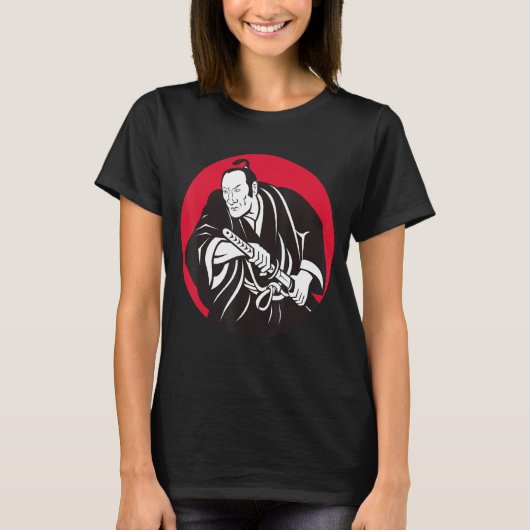 Samurai Medieval Japanse strijder T-shirt (Voorkant)