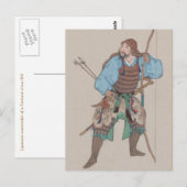 Samurai met Briefkaart van Bow en Sword (Voorkant / Achterkant)