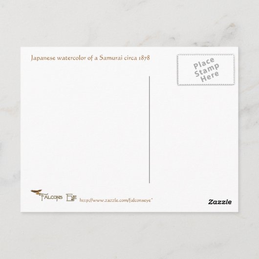 Samurai met Briefkaart van Bow en Sword (Achterkant)