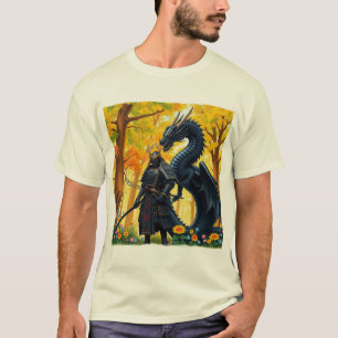 Samurai met draak T-Shirt