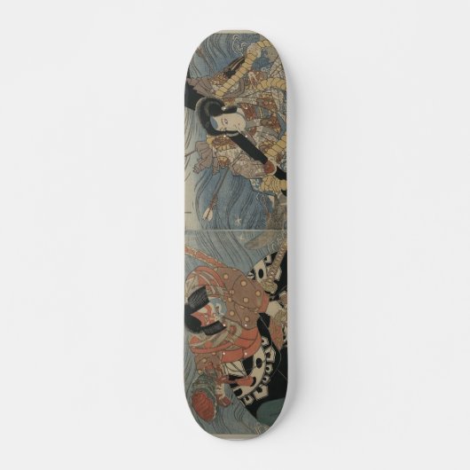 Samurai met groot zwaard en anker circa 1815 persoonlijk skateboard (Voorkant)