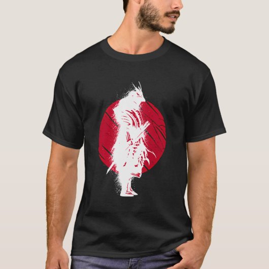 Samurai met Japanse samurai en samurai bushido T-shirt (Voorkant)