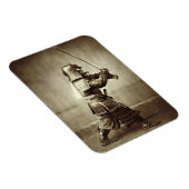 Samurai met verhoogd zwaard, c.1860 (albumenafdruk magneet (Rechterzijde)