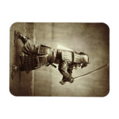 Samurai met verhoogd zwaard, c.1860 (albumenafdruk magneet (Horizontaal)