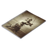 Samurai met verhoogd zwaard, c.1860 (albumenafdruk notitieboek (Linkerzijde)