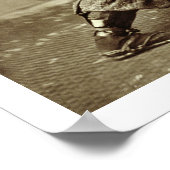 Samurai met verhoogd zwaard, c.1860 (albumenafdruk poster (Hoek)