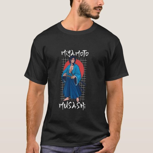Samurai met Zwaard Miyamoto Musashi T-shirt (Voorkant)