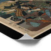 Samurai met zwaard ongeveer 1800 Japan Poster (Hoek)