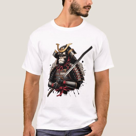 Samurai Monkey - Krijger van Eer T-shirt (Voorkant)