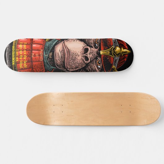 Samurai Monkey Warrior Wisdom Skateboard (Horizontaal)