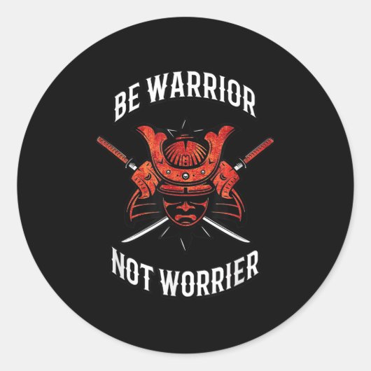 Samurai Motivation, Musashi Srit  Ronde Sticker (Voorkant)
