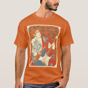 Samurai Musicus Basgitaar Krijger Gitarist Muziek T-shirt