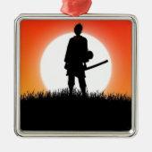 Samurai, Ninja - Japanse Warrior Metalen Ornament (Voorkant)