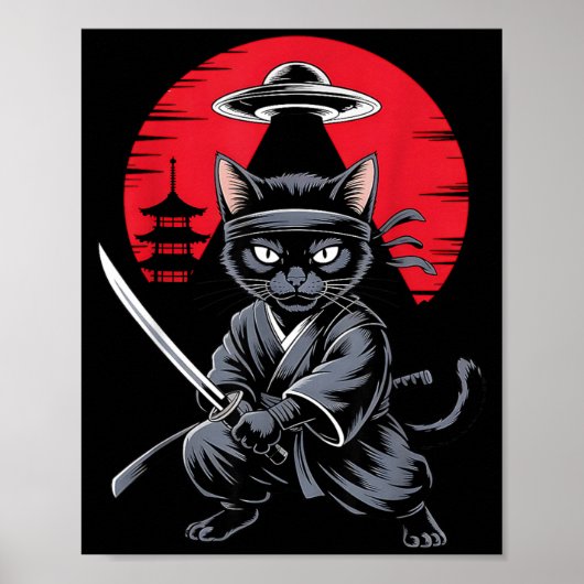 Samurai Ninja Kat Krijger UFO Japanse Anime Grappi Poster (Voorkant)