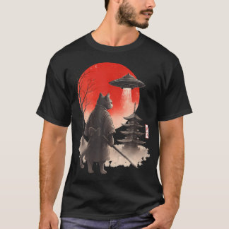Samurai Ninja Kat Krijger Ufo Japanse Anime T-shirt