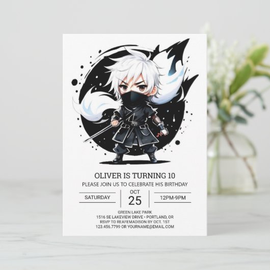 Samurai Ninja Martial Arts Verjaardag Kaart (Staand voorkant)