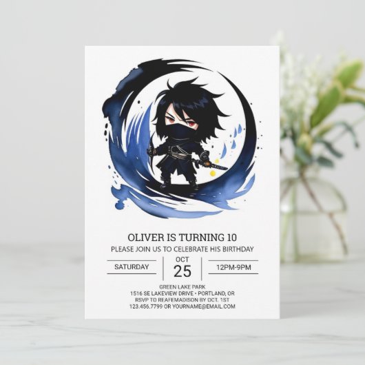 Samurai Ninja Martial Arts Verjaardag Kaart (Staand voorkant)