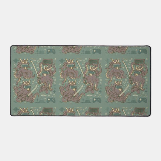 Samurai Octopus met VR-headset Bureaumat (Voorkant)