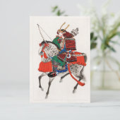 Samurai on Horseback (1878)  Japanse inkt D Kaart (Staand voorkant)