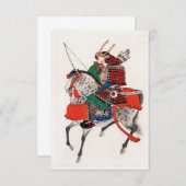 Samurai on Horseback (1878)  Japanse inkt D Kaart (Voorkant / Achterkant)
