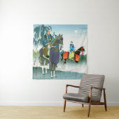 Samurai on Horses Hasegawa Sadanobu III 1950 Wandkleed (In situ)