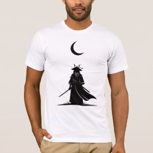 Samurai onder de halve maan – Minimalistisch Japan T-shirt