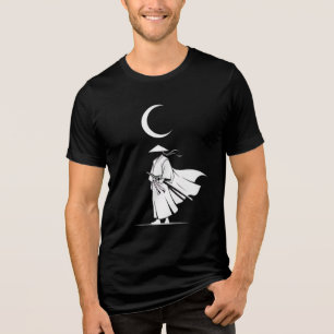 Samurai onder de halve maan – Minimalistisch Japan Tri-Blend Shirt