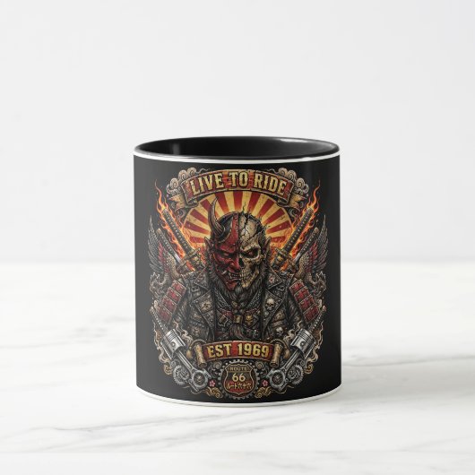 Samurai Oni Biker, Rijden Is Leven Est 1969 Route Mok (Midden)