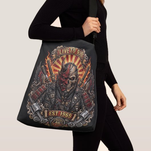 Samurai Oni Fietstas voor Vrouwen Crossbody Tas (Dichtbij)