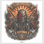 Samurai Oni, Live To Ride Opgericht in 1969 Route Sticker (Vel)