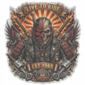 Samurai Oni, Live To Ride Opgericht in 1969 Route Sticker (Voorkant)