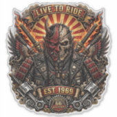 Samurai Oni, Live To Ride Opgericht in 1969 Route Sticker (Voorkant)