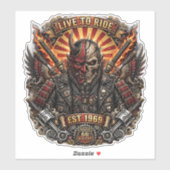 Samurai Oni, Live To Ride Opgericht in 1969 Route Sticker (Vel)