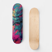Samurai Oni Mask Graffiti Art – Limited Edition Persoonlijk Skateboard (Voorkant)
