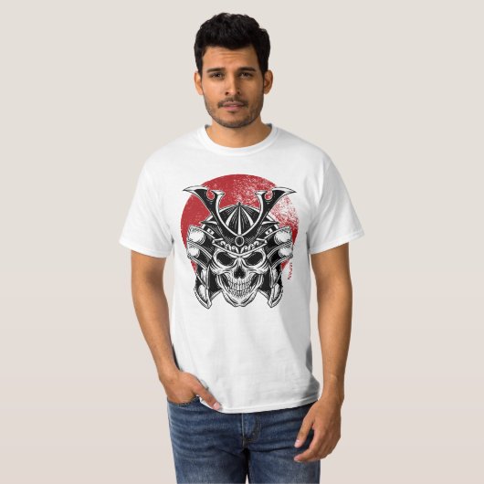 Samurai Oni Mask/ Masculina Máscara Samurai Oni T-shirt (Voorkant volledig)
