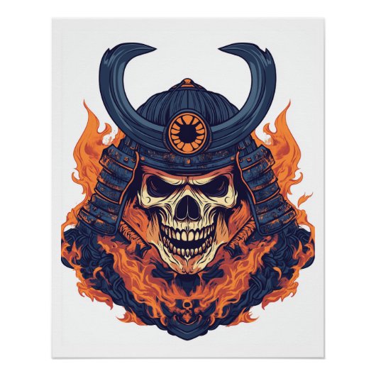 Samurai Oni Schedel Perfect Poster (Voorkant)