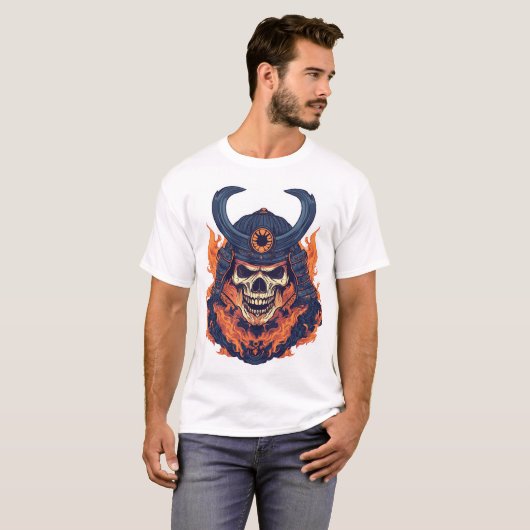 Samurai Oni Schedel T-shirt (Voorkant volledig)