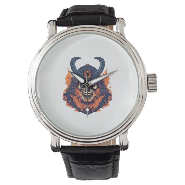 Samurai Oni Skull Horloge (Voorkant)