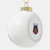 Samurai Oni Skull Keramische Bal Ornament (Links)