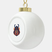 Samurai Oni Skull Keramische Bal Ornament (Rechts)