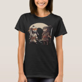 Samurai Ontmoet een Ninja krijger Bushido Japans M T-shirt (Voorkant)