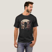 Samurai Ontmoet een Ninja krijger Bushido Japans M T-shirt (Voorkant volledig)