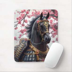 Samurai-oorlogspaard met kersenbloesems muismat
