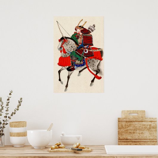 Samurai op Horseback 1878 Poster (Keuken)